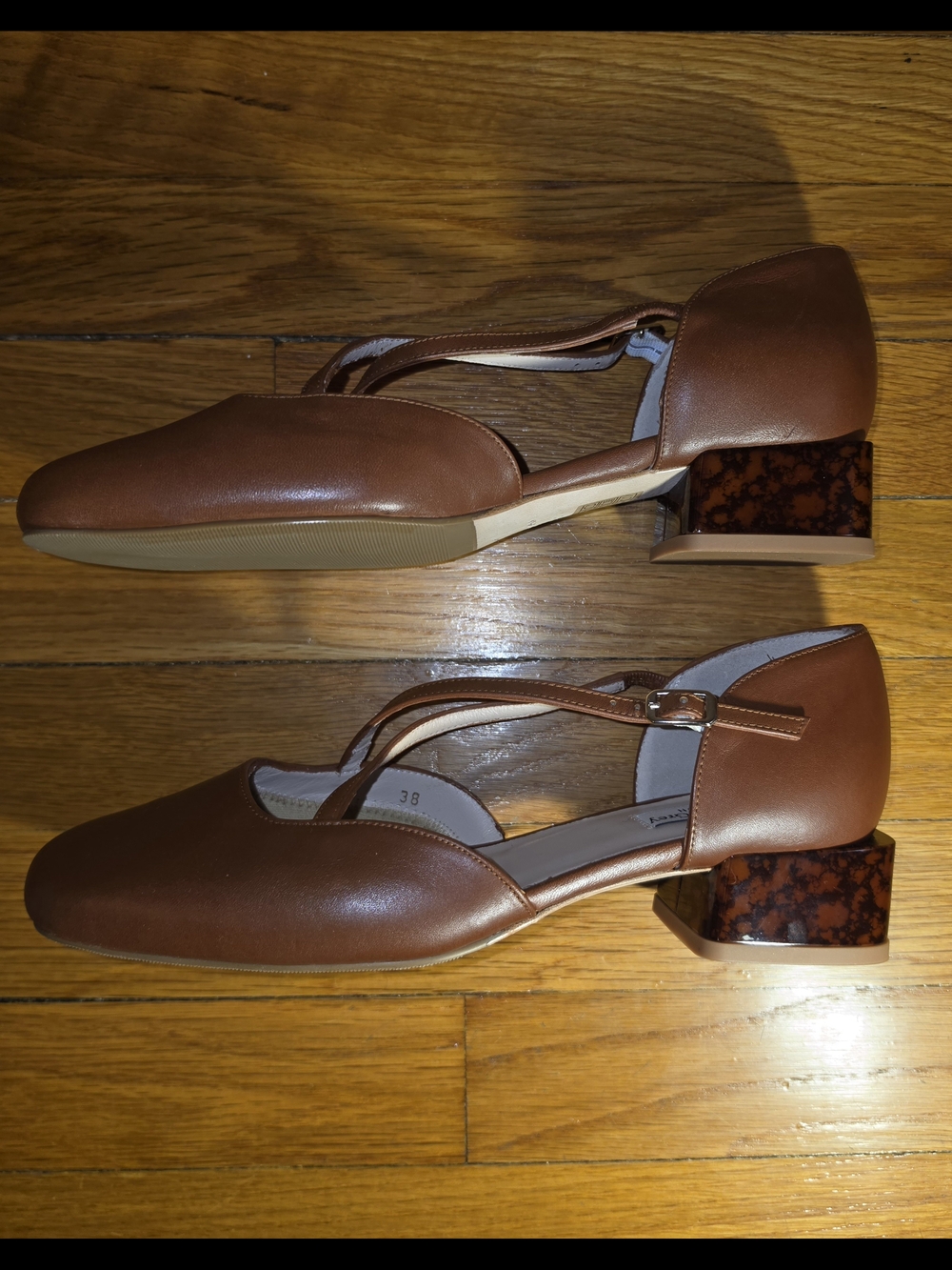 New Sargasso & Grey Fliss Brown Leather Pumps 8W - Picture 8 of 9